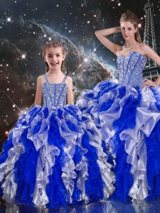 Modest Multi-color Quinceanera Gown Military Ball and Sweet 16 and Quinceanera with Beading and Ruffles Sweetheart Sleev