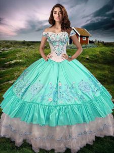 Noble Sleeveless Lace Up Floor Length Beading and Embroidery and Ruffled Layers 15th Birthday Dress