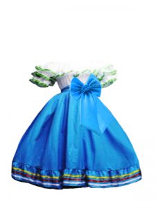 Floor Length Ball Gowns Short Sleeves Baby Blue Little Girl Pageant Dress Lace Up