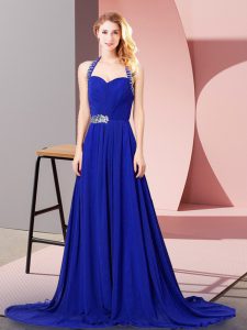 Empire Sleeveless Royal Blue Homecoming Dress Zipper