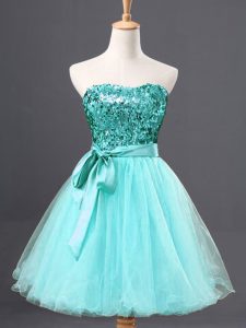 Clearance Sweetheart Sleeveless Tulle Prom Evening Gown Sequins Zipper