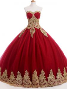 Stunning Wine Red Ball Gowns Sweetheart Sleeveless Organza and Taffeta and Chiffon Floor Length Lace Up Ruffles and Sequ
