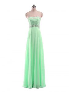 Trendy Chiffon Sleeveless Floor Length Prom Gown and Beading