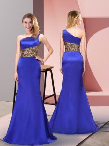Modest Elastic Woven Satin Sleeveless Floor Length Prom Dresses and Pattern