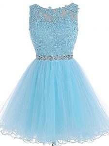 Stunning Sleeveless Beading and Lace and Appliques Zipper Prom Evening Gown