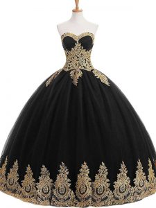 Custom Fit Sleeveless Lace Up Floor Length Appliques Quinceanera Dresses