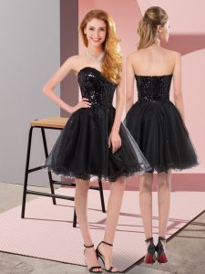 Hot Selling Black Sleeveless Sequins Mini Length Military Ball Dresses For Women