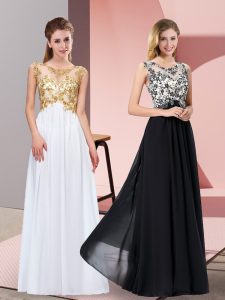 Beauteous Sleeveless Appliques Zipper Prom Dresses