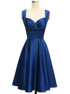 Delicate Knee Length Empire Sleeveless Royal Blue Court Dresses for Sweet 16 Lace Up