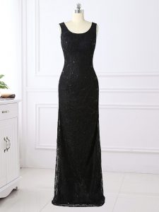 Black Zipper Mother Of The Bride Dress Lace Long Sleeves Floor Length