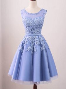 Popular Lavender Scoop Lace Up Lace Court Dresses for Sweet 16 Sleeveless