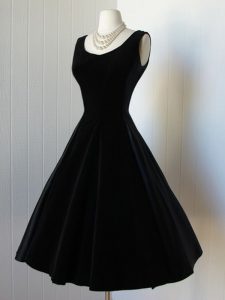 Decent Knee Length Black Prom Evening Gown Taffeta Sleeveless Bowknot