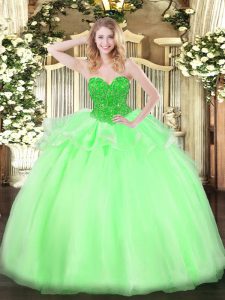 New Style Sweetheart Sleeveless Lace Up 15 Quinceanera Dress Organza