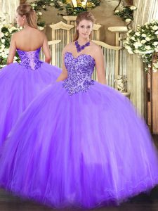 Fine Tulle Sleeveless Floor Length Quinceanera Dresses and Appliques