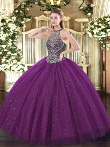 Affordable Sleeveless Beading Lace Up 15th Birthday Dress