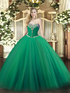 Elegant Floor Length Turquoise 15 Quinceanera Dress Sweetheart Sleeveless Lace Up