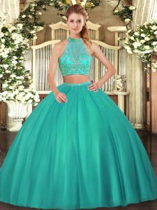 Super Tulle Sleeveless Floor Length Quince Ball Gowns and Beading