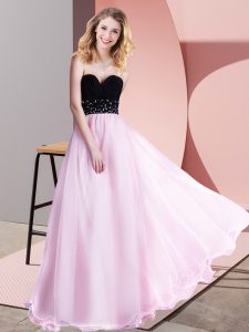 Captivating Lilac Sweetheart Lace Up Beading Prom Evening Gown Sleeveless
