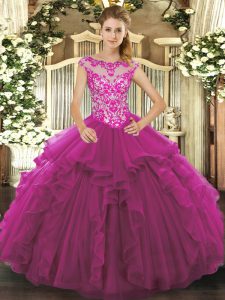 Modern Sleeveless Beading and Ruffles Lace Up Sweet 16 Quinceanera Dress