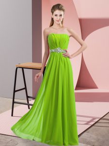 Stunning Strapless Sleeveless Lace Up Prom Gown Chiffon
