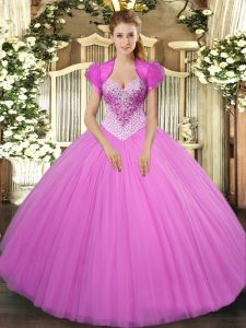 Floor Length Ball Gowns Sleeveless Lilac Ball Gown Prom Dress Lace Up