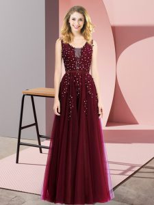 New Arrival Sleeveless Beading and Appliques Backless Prom Evening Gown