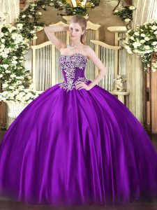 Cheap Sleeveless Lace Up Floor Length Beading Quinceanera Gowns