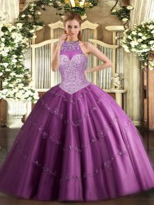Sleeveless Beading and Appliques Lace Up Vestidos de Quinceanera