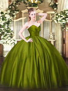 Chic Olive Green Sleeveless Organza Zipper 15 Quinceanera Dress for Military Ball and Sweet 16 and Quinceanera