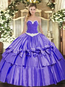 Floor Length Ball Gowns Sleeveless Lavender Ball Gown Prom Dress Lace Up