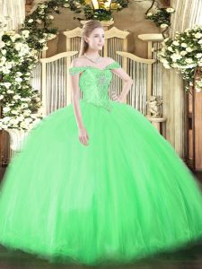 Captivating Beading Sweet 16 Dress Lace Up Sleeveless Floor Length