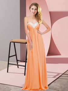 Orange Red Sleeveless Chiffon Lace Up Homecoming Dress for Prom and Party