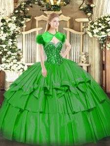 Dynamic Floor Length Green Vestidos de Quinceanera Sweetheart Sleeveless Lace Up