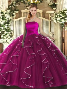 New Style Sleeveless Lace Up Floor Length Ruffles Sweet 16 Dresses