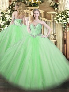 Sweetheart Lace Up Beading Quinceanera Dresses Sleeveless