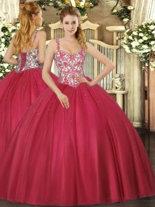 Stunning Sleeveless Lace Up Floor Length Beading and Appliques Quinceanera Gown