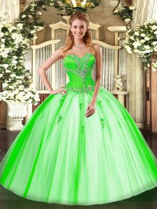 Sleeveless Tulle Lace Up Vestidos de Quinceanera for Sweet 16 and Quinceanera