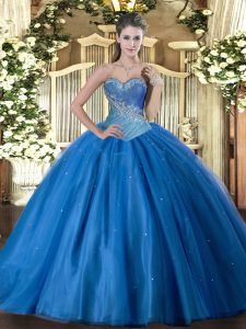 Adorable Tulle Sleeveless Floor Length Quince Ball Gowns and Beading