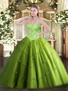 Enchanting Sweetheart Sleeveless Lace Up Quinceanera Gown Tulle