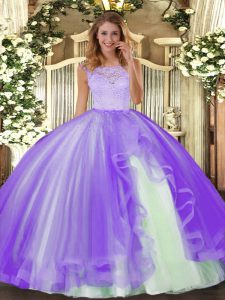 Floor Length Ball Gowns Sleeveless Lavender Quince Ball Gowns Clasp Handle