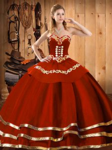 Floor Length Ball Gowns Sleeveless Wine Red Quinceanera Gowns Lace Up