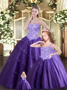 Traditional Sleeveless Beading Lace Up Quinceanera Dresses