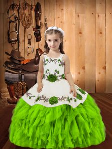 Sweet Straps Sleeveless Lace Up Child Pageant Dress Organza