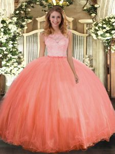 Amazing Sleeveless Lace Clasp Handle Sweet 16 Dresses