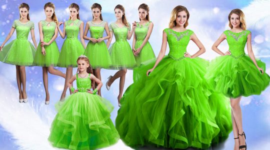 Exceptional Sleeveless Organza Floor Length Lace Up Sweet 16 Quinceanera Dress in with Beading and Ruffles