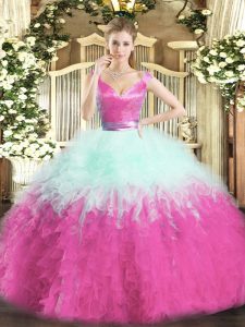 Floor Length Ball Gowns Sleeveless Multi-color Quinceanera Dress Zipper