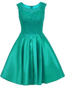 Smart Lace Wedding Guest Dresses Turquoise Zipper Sleeveless Mini Length