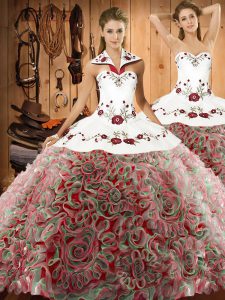Sophisticated Multi-color Sleeveless Embroidery Lace Up Quinceanera Dresses
