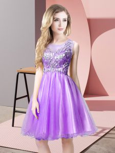 On Sale Sleeveless Zipper Mini Length Beading Prom Party Dress