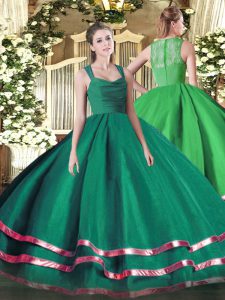 Excellent Turquoise Ball Gowns Ruffled Layers Sweet 16 Quinceanera Dress Zipper Organza Sleeveless Floor Length